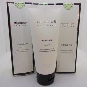 Lot of 3 ALOEPURE VISIBLE AID Moisture Restoring Cream 2.0oz/60ml NIB